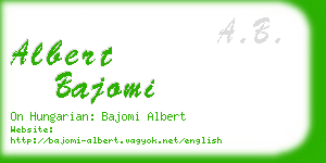 albert bajomi business card